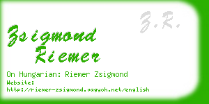 zsigmond riemer business card